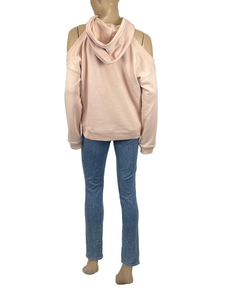 Michael Kors EU 38 Pink Cold Shoulder Hooded Sweatshirt For Sale at 1stDibs