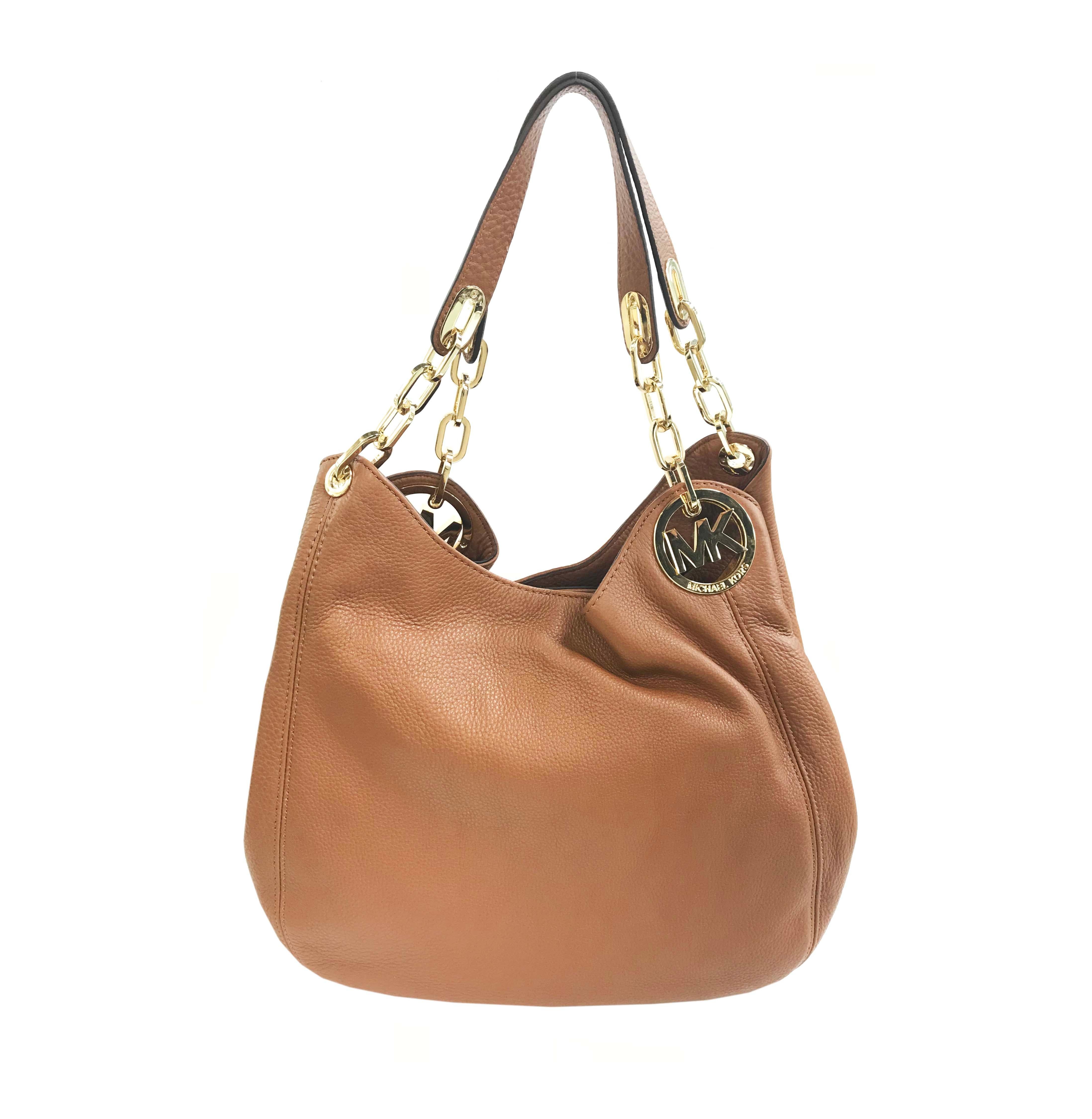 brown leather michael kors handbag