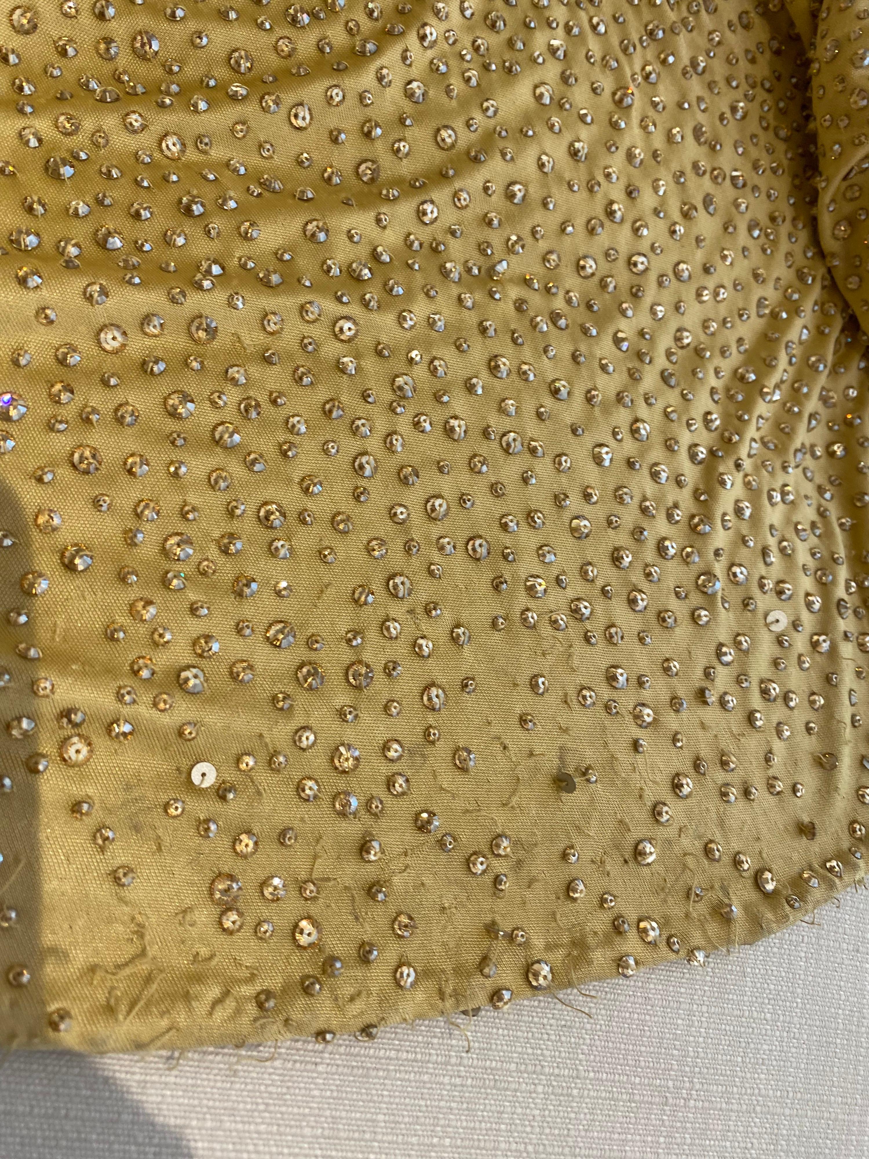 Michael Kors Gold Jersey Gown with Rhinestones  For Sale 2