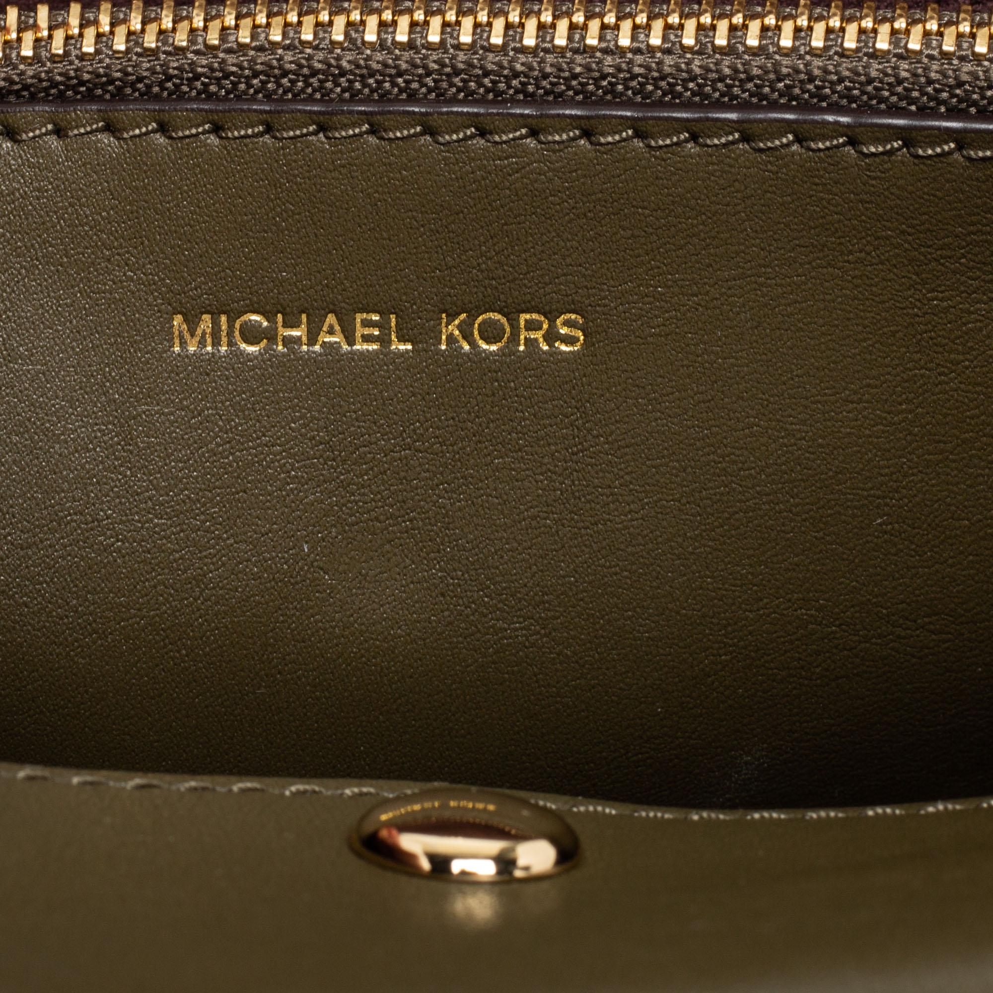 Michael Kors Green Leather Studded Medium Cece Shoulder Bag 2