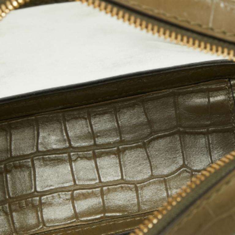 Michael Kors Grün  Ginny Crossbody-Tasche mit PVC- und Kroko-Prägung im Angebot 5
