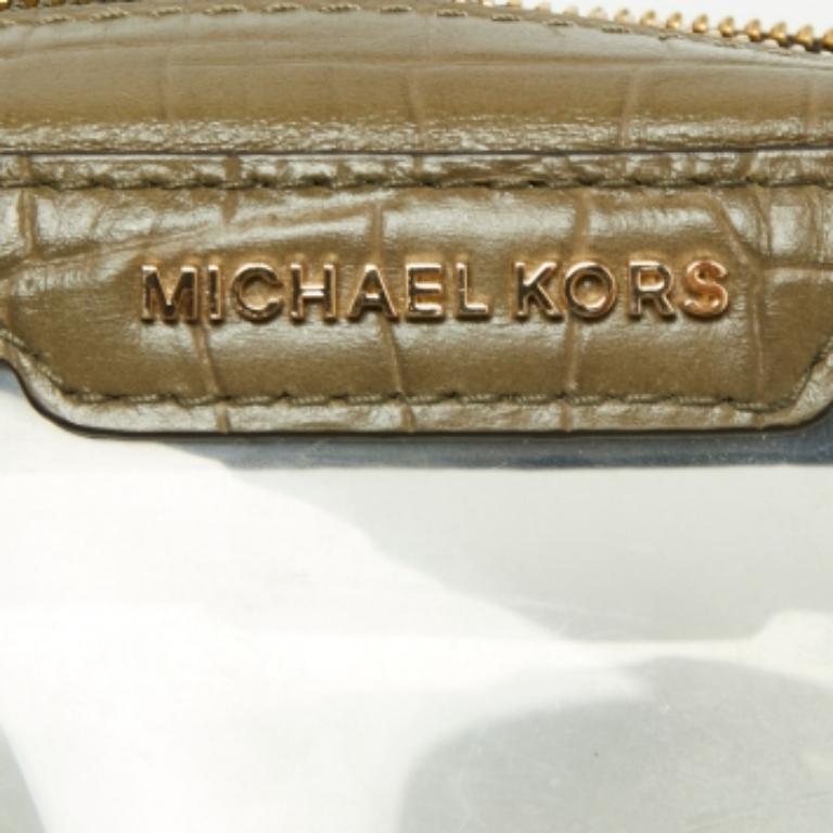 Michael Kors Grün  Ginny Crossbody-Tasche mit PVC- und Kroko-Prägung Damen im Angebot