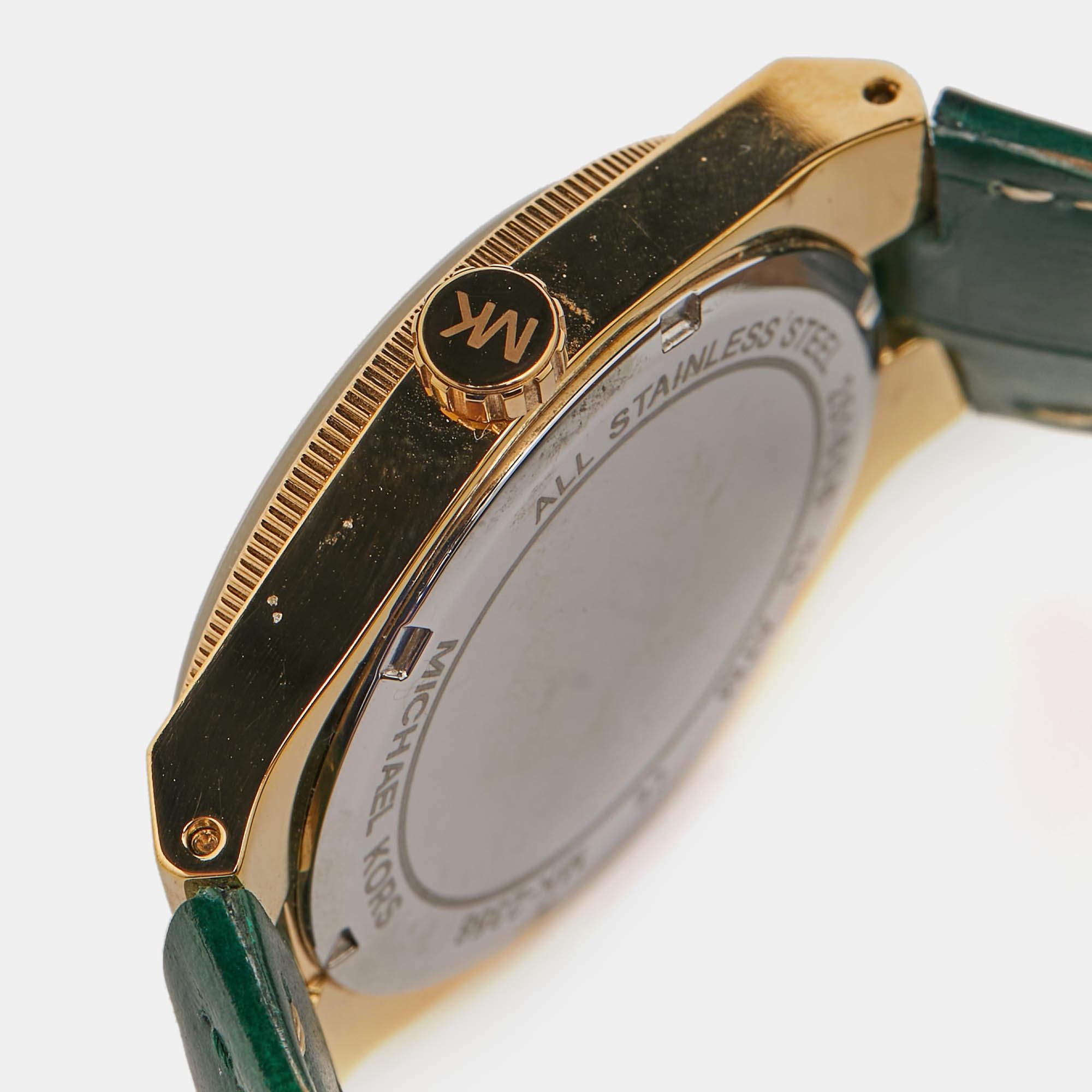 Michael Kors Green Stainless Steel Leather MK2356 Unisex Wristwatch 38 mm 6