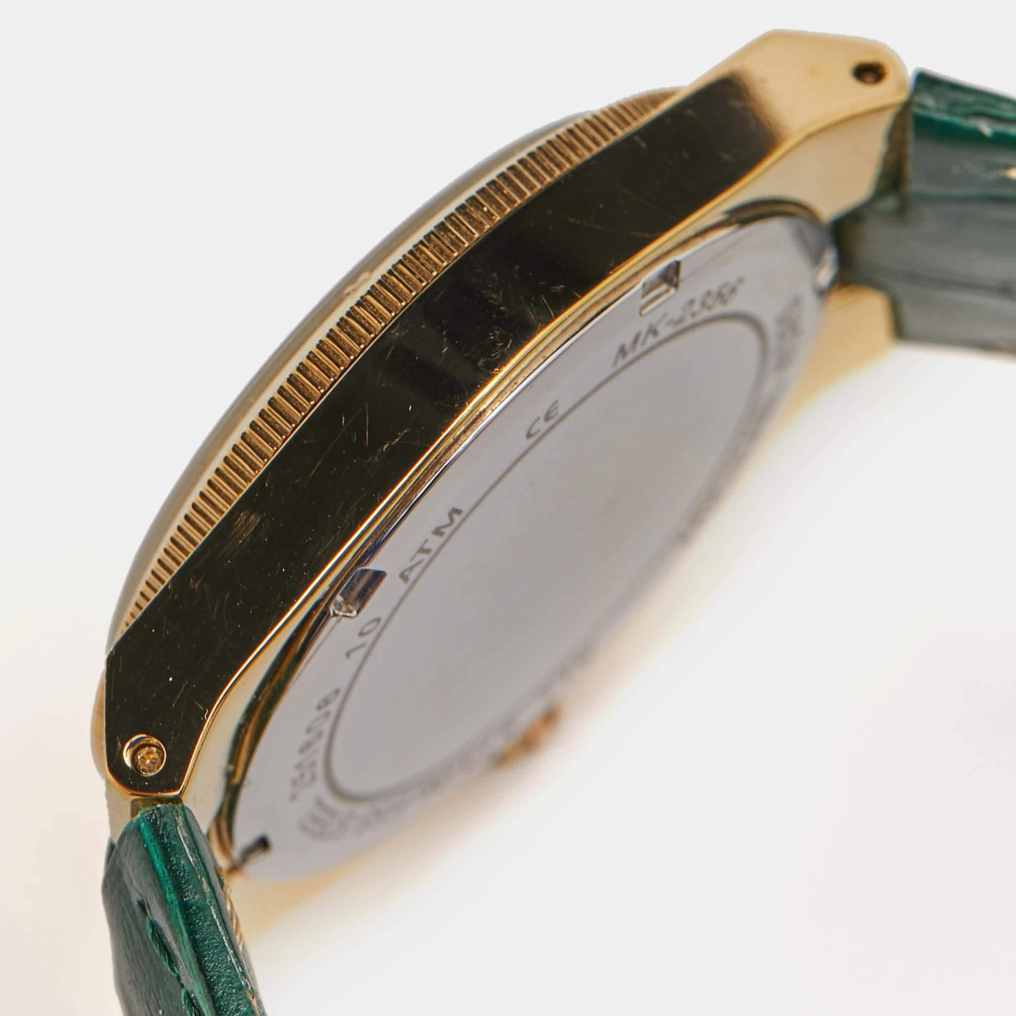 Michael Kors Green Stainless Steel Leather MK2356 Unisex Wristwatch 38 mm 5