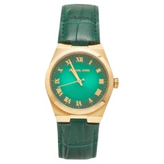 Michael Kors Green Stainless Steel Leather MK2356 Unisex Wristwatch 38 mm
