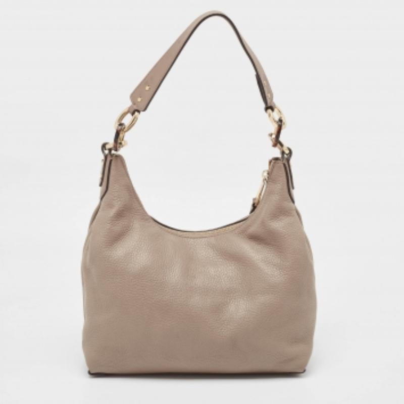 Michael Kors Isabelle Hobo aus grauem Leder in Grau im Angebot 5