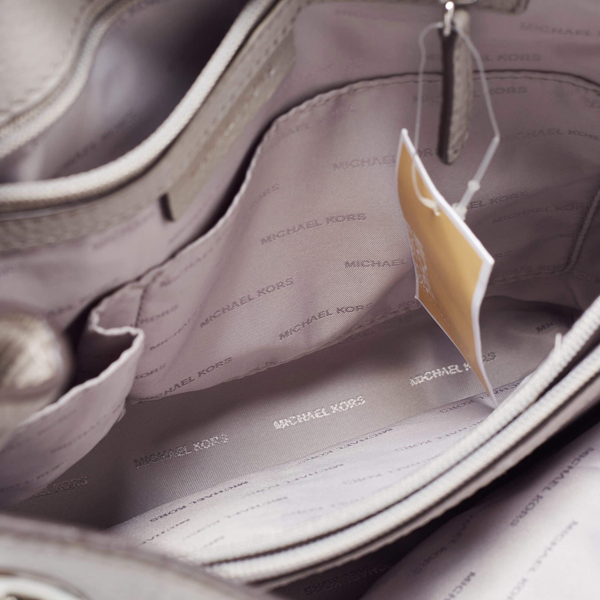 Michael Kors Grey Leather Medium Jet Set Chain Shoulder Bag 6
