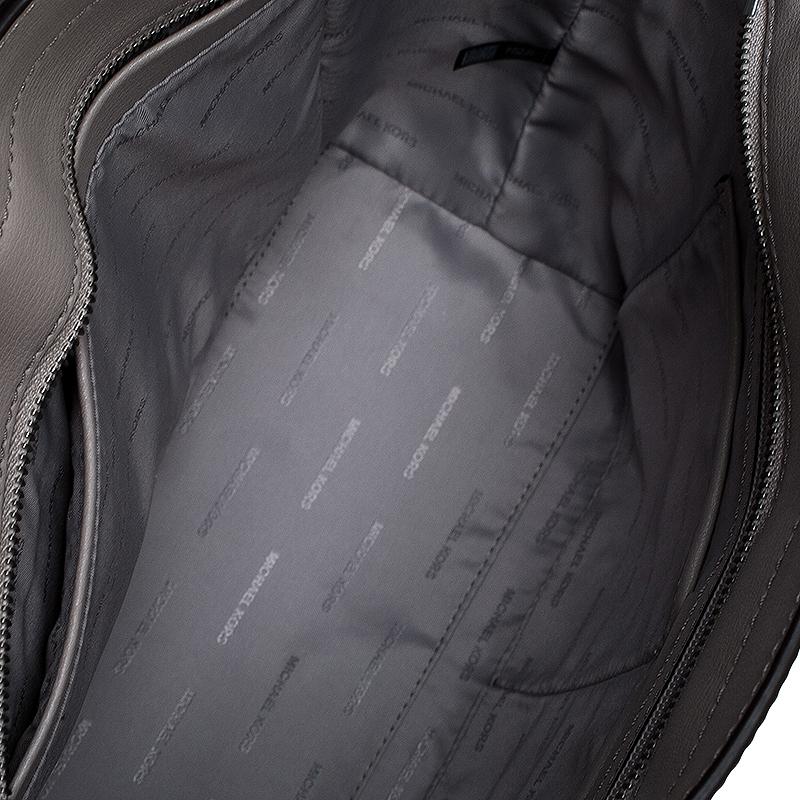 Michael Kors Grey Leather Rivington Studded Tote 1