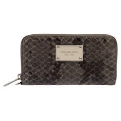 Michael Kors Grey Python Embossed Leather Multi Function Wristlet Phone Case