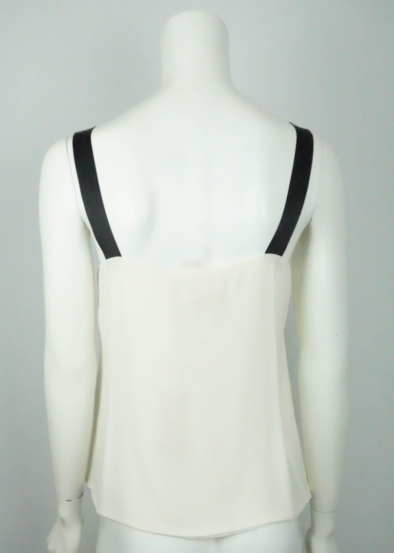 Michael Kors Ivory and Black Silk Camisole w/ Ribbon Straps - NWT - 8 ...