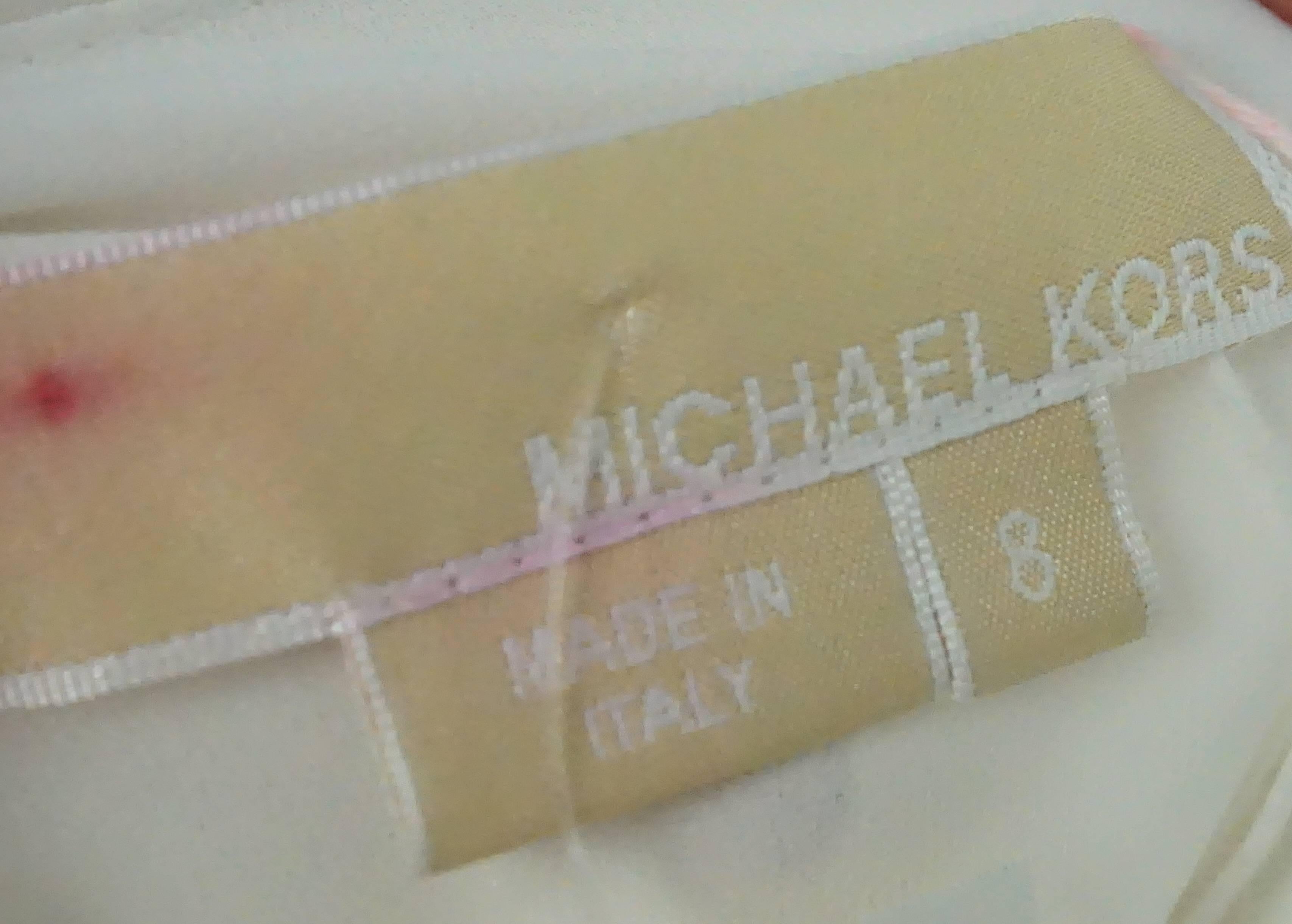 Women's Michael Kors Ivory and Black Silk Camisole w/ Ribbon Straps - NWT - 8 For Sale