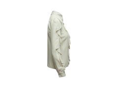 Michael Kors Ivory Collection Ruffle-Trimmed Top