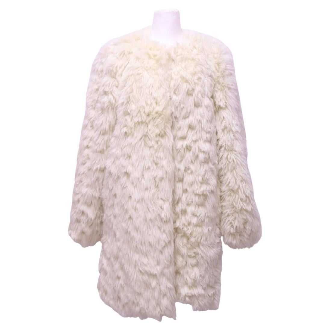 Michael Kors Ivory Faux-Fur Coat - L