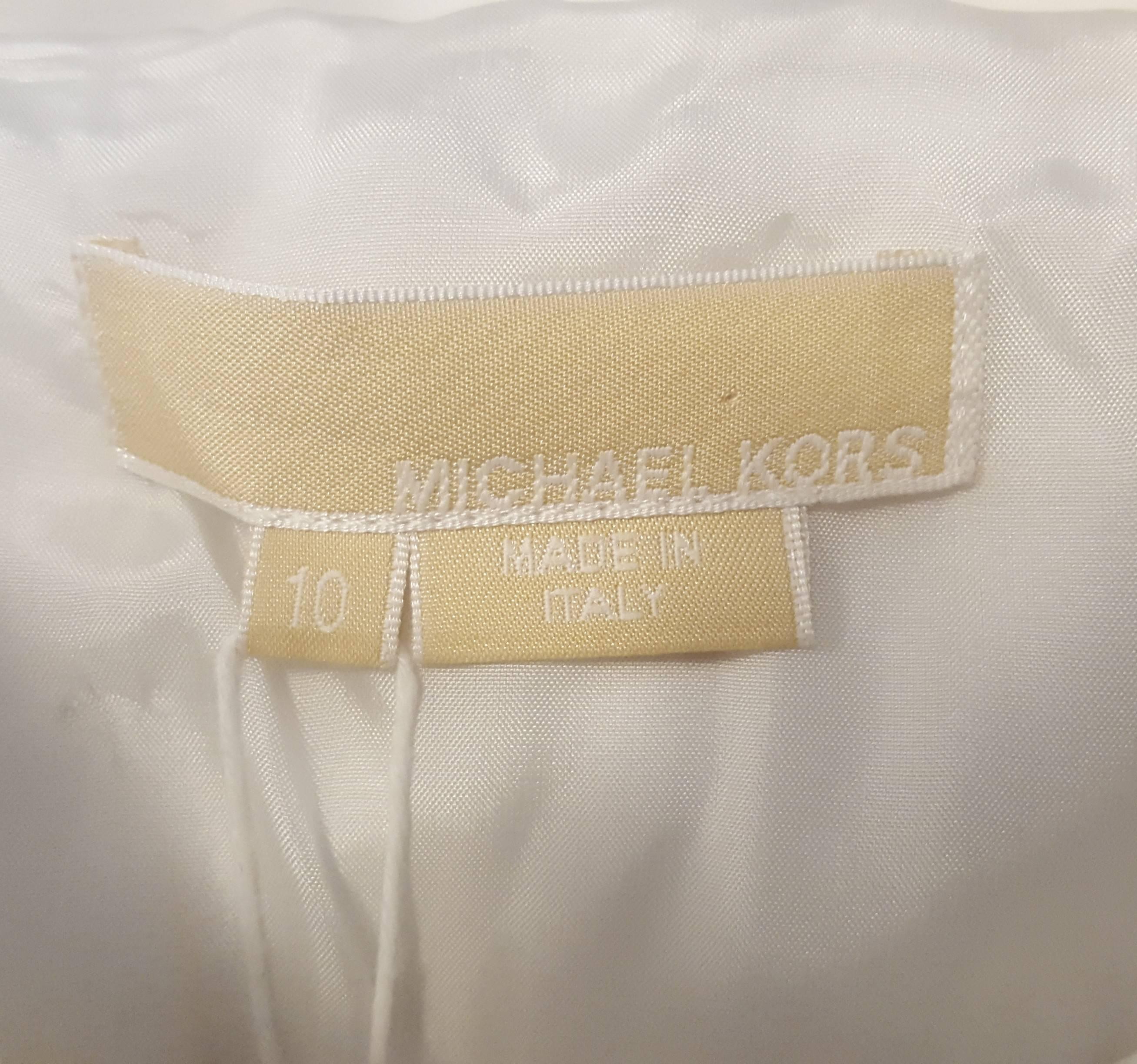Michael Kors Ivory Multi Zippered Accented Dress For Sale 1