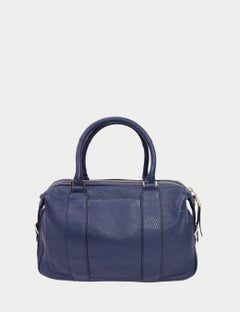 Michael Kors Julia Large Navy Blue Leather Satchel Handbag