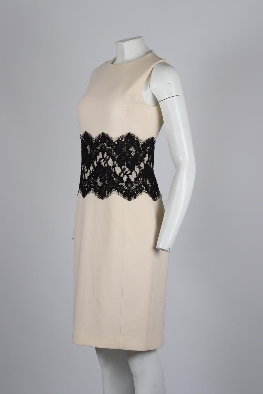 Michael Kors Lace Paneled Wool Blend Dress Us 8 Uk 12 In Excellent Condition In London, GB