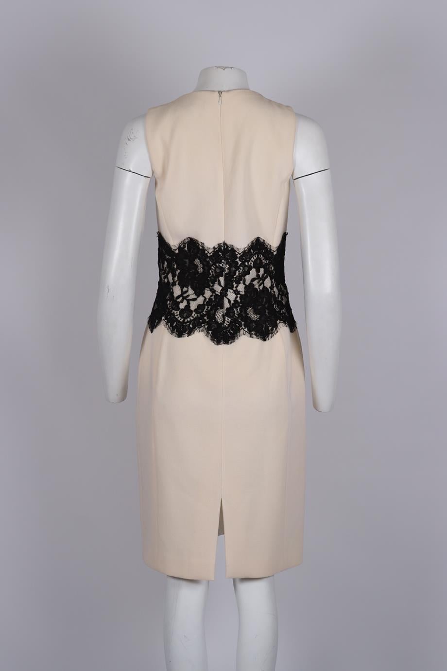 Women's Michael Kors Lace Paneled Wool Blend Dress Us 8 Uk 12