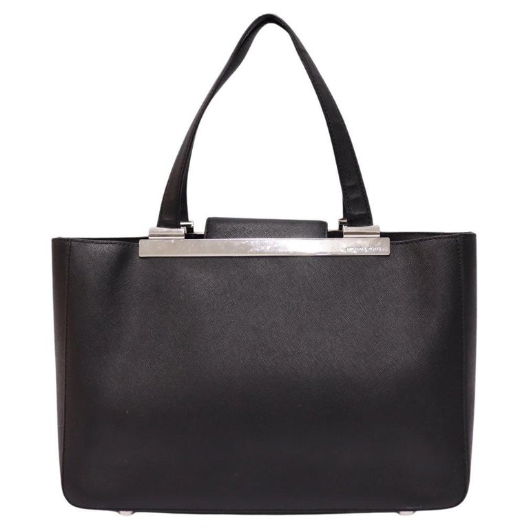 Michael Kors Large Black Leather Tote Bag For Sale at 1stDibs