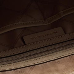 Michael Kors Light Beige Leather Medium Top Zip Jet Set Tote