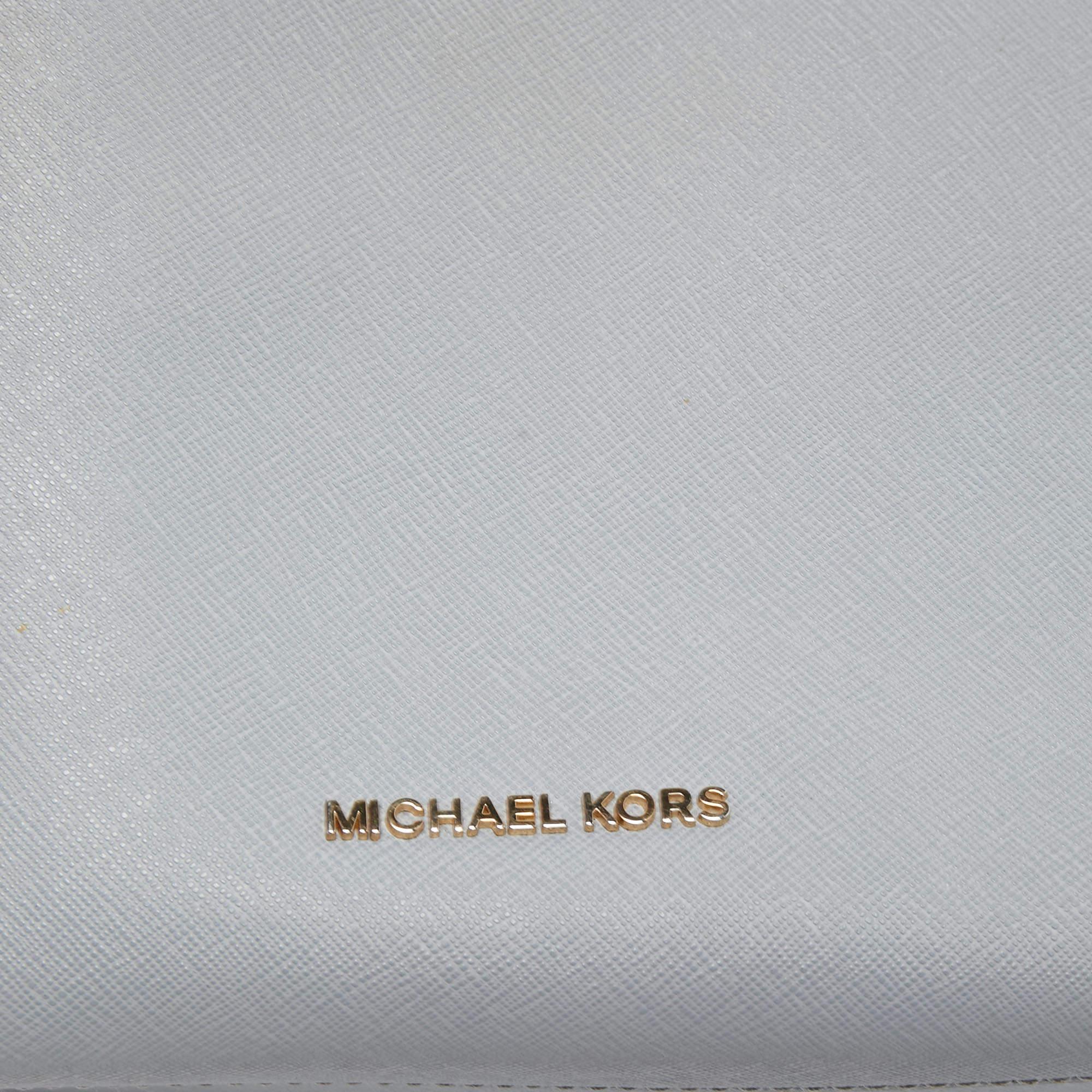 Michael Kors - Sacoche Portia en cuir Saffiano bleu clair Pour femmes en vente