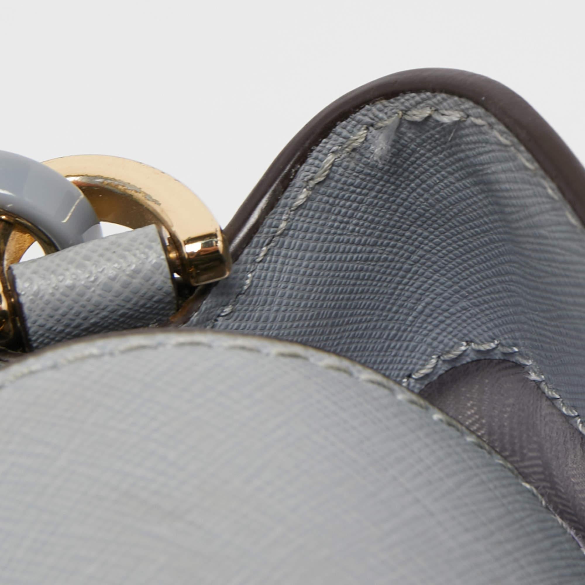 Michael Kors - Sacoche Portia en cuir Saffiano bleu clair en vente 1