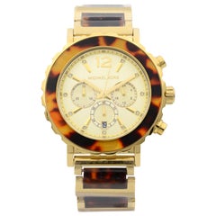 Michael Kors Lillie Tortoise Acetate Gold-Tone Steel Quartz Ladies Watch MK5790