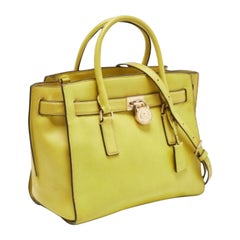 Michael Kors Lime Green Leather Hamilton Tote