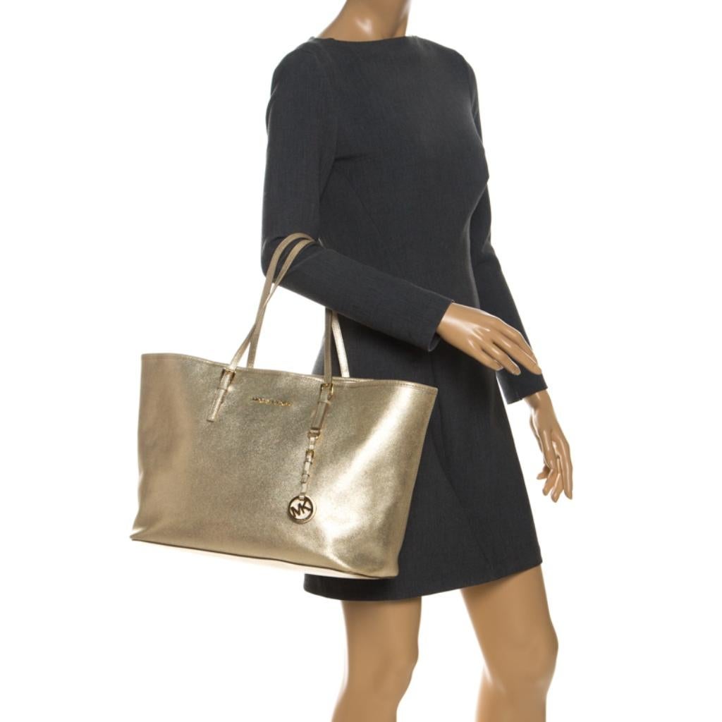 michael kors metallic tote