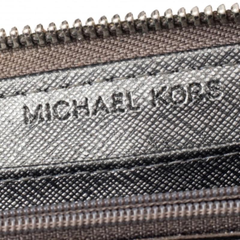 De las mujeres Michael Kors Cartera con cremallera Jet Set de piel dorada metalizada