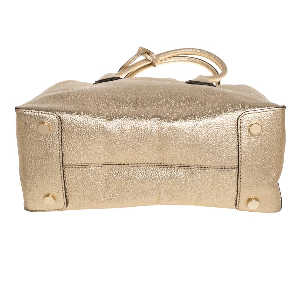 Michael Kors Metallic Gold Leder Großes Mercer Tote 1