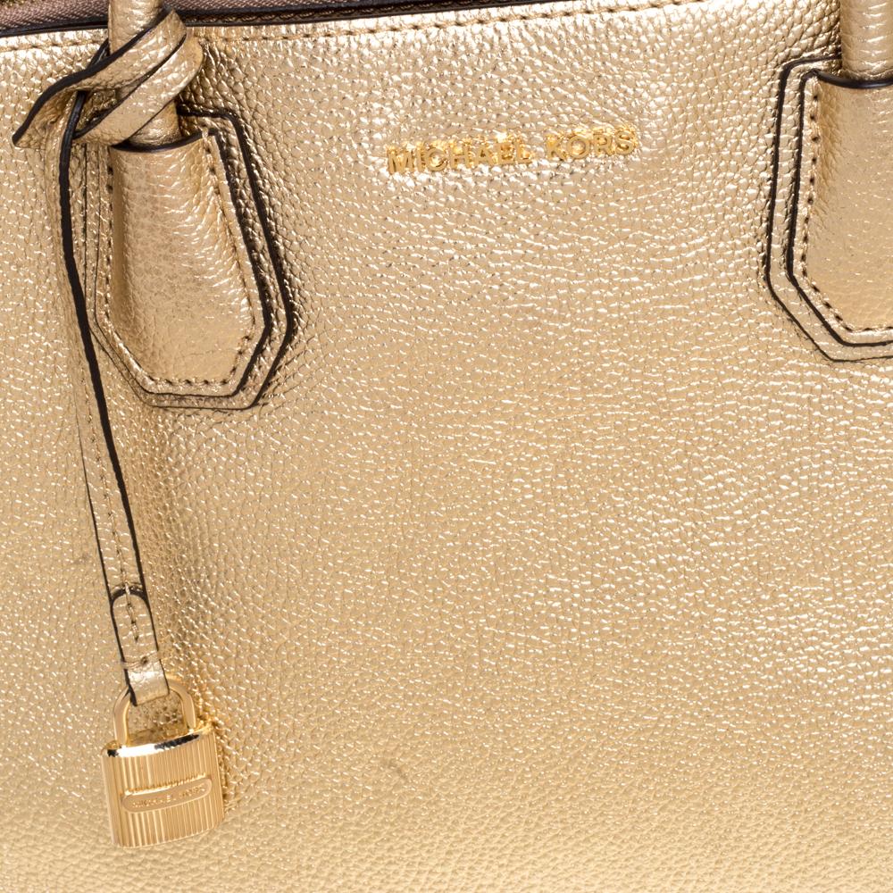 Michael Kors Metallic Gold Leder Großes Mercer Tote 3
