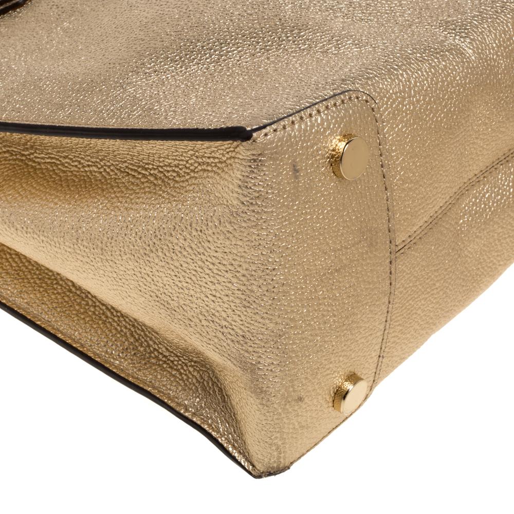 Michael Kors Metallic Gold Leder Großes Mercer Tote 4