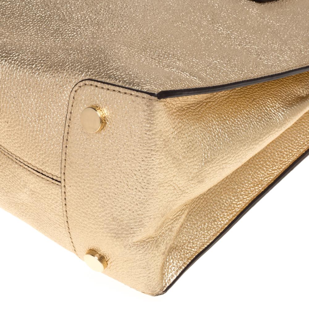 Michael Kors Metallic Gold Leder Großes Mercer Tote 5