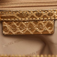 Michael Kors Metallic Gold Python Embossed Leather Small Rhea Backpack