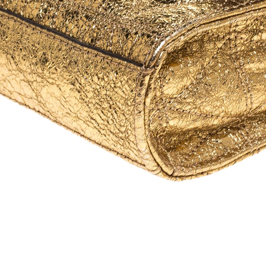 Women's Michael Kors Metallic Gold Quilted Leather Crossbody Bag