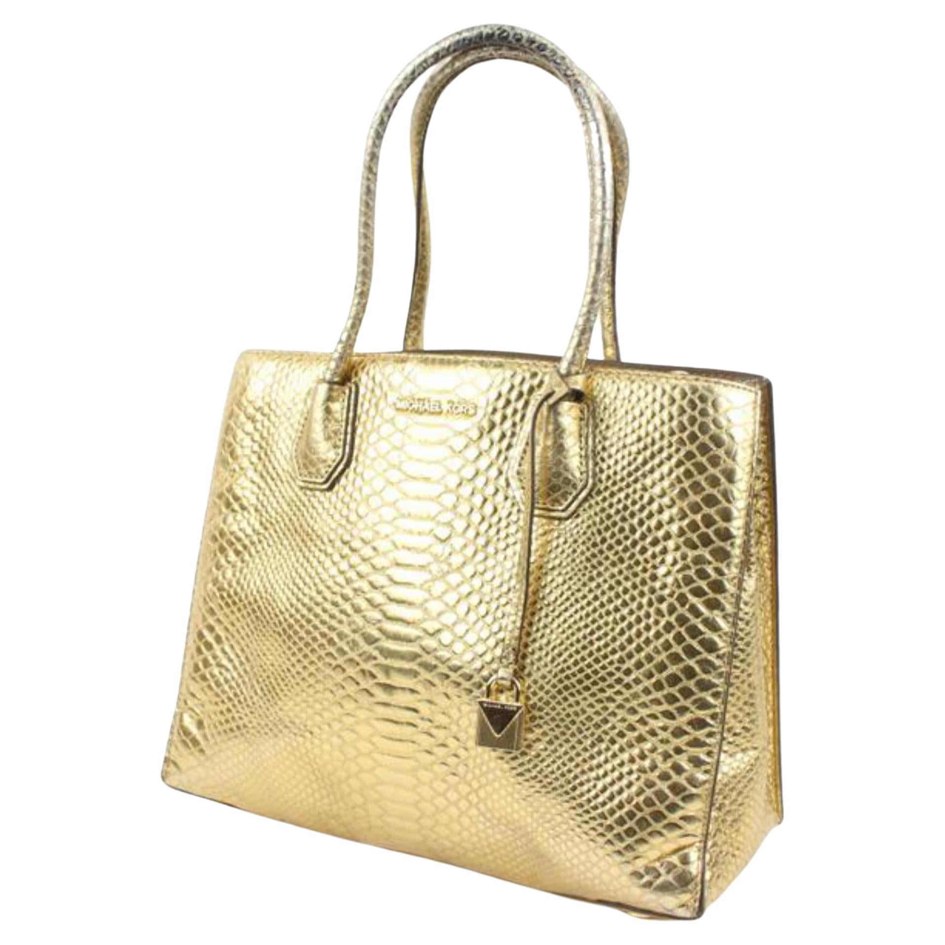 oogsten architect terugtrekken Michael Kors Metallic Python Medium Sutton Tote Bag 7mk1101 at 1stDibs