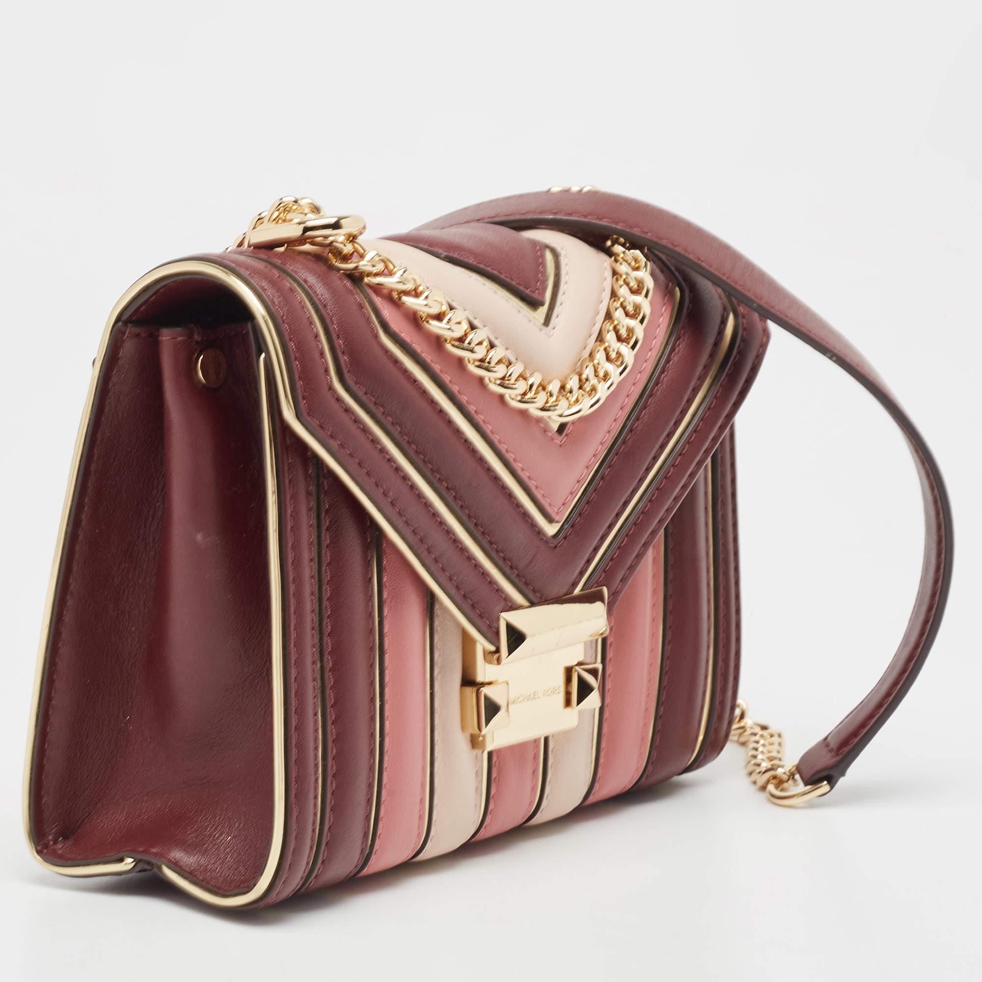 Brown Michael Kors Multicolor Quilted Leather Whitney Shoulder Bag