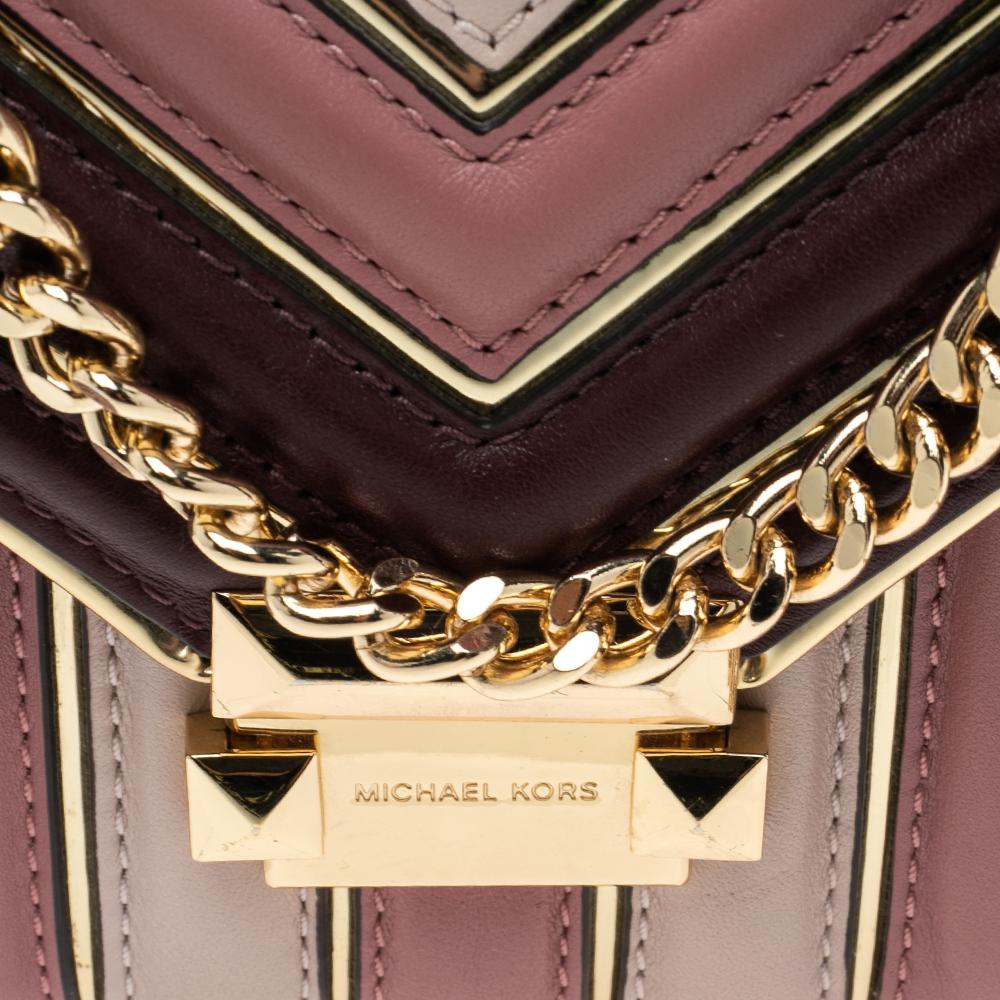 Black Michael Kors Multicolor Quilted Leather Whitney Shoulder Bag