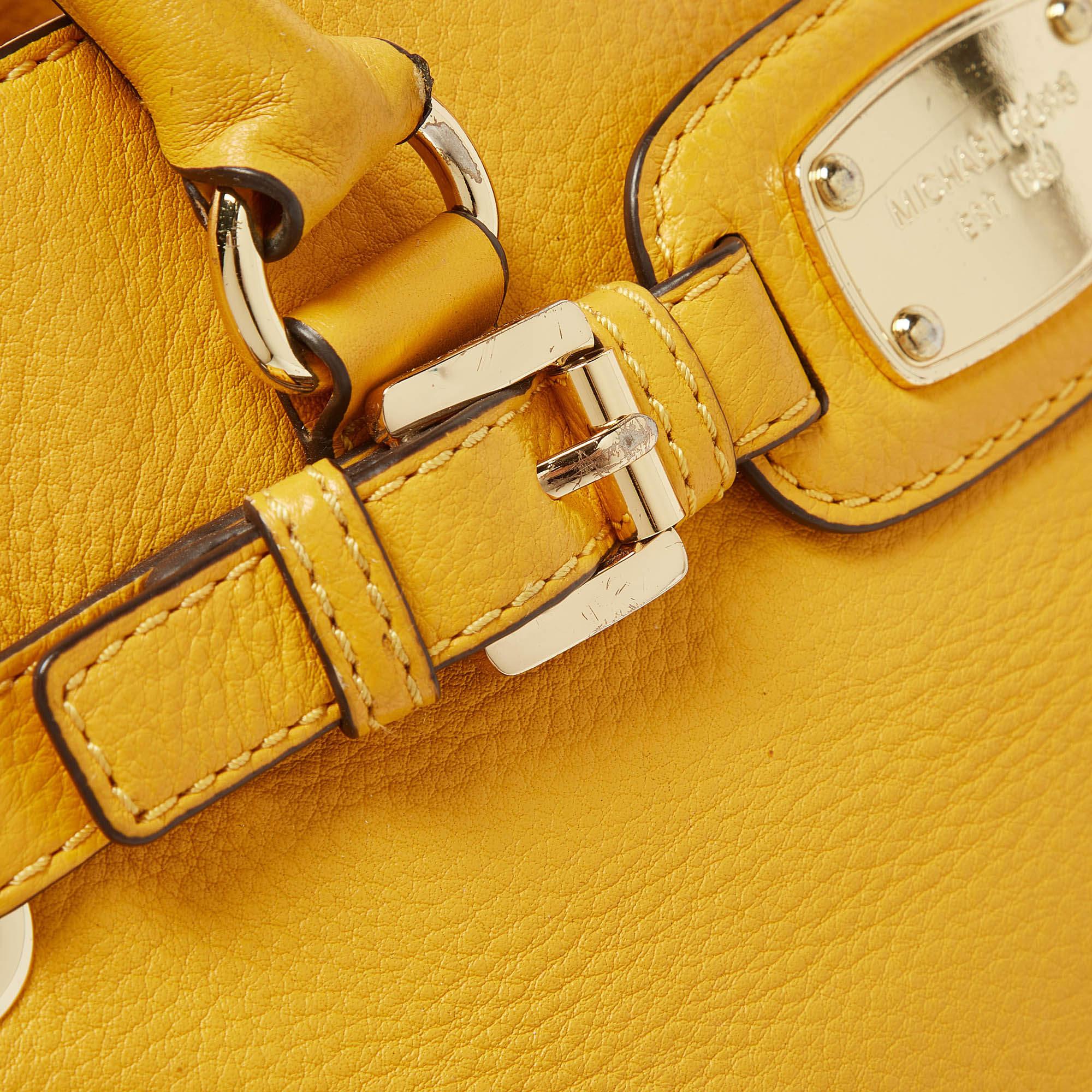 Michael Kors Mustard Leather East/West Hamilton Tote 3