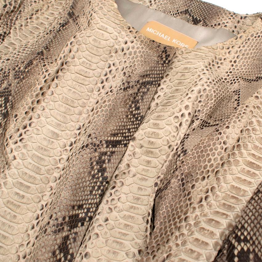 Michael Kors Natural Python Leather Longline Coat - Size Estimated L In New Condition In London, GB