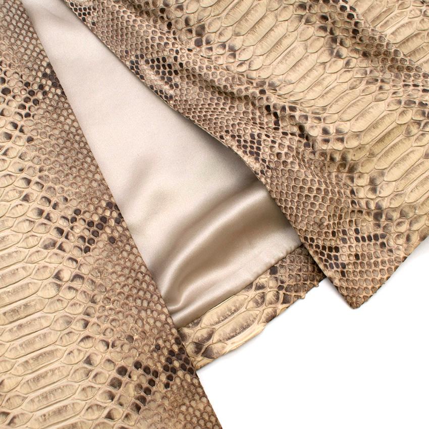 Women's Michael Kors Natural Python Leather Longline Coat - Size Estimated L