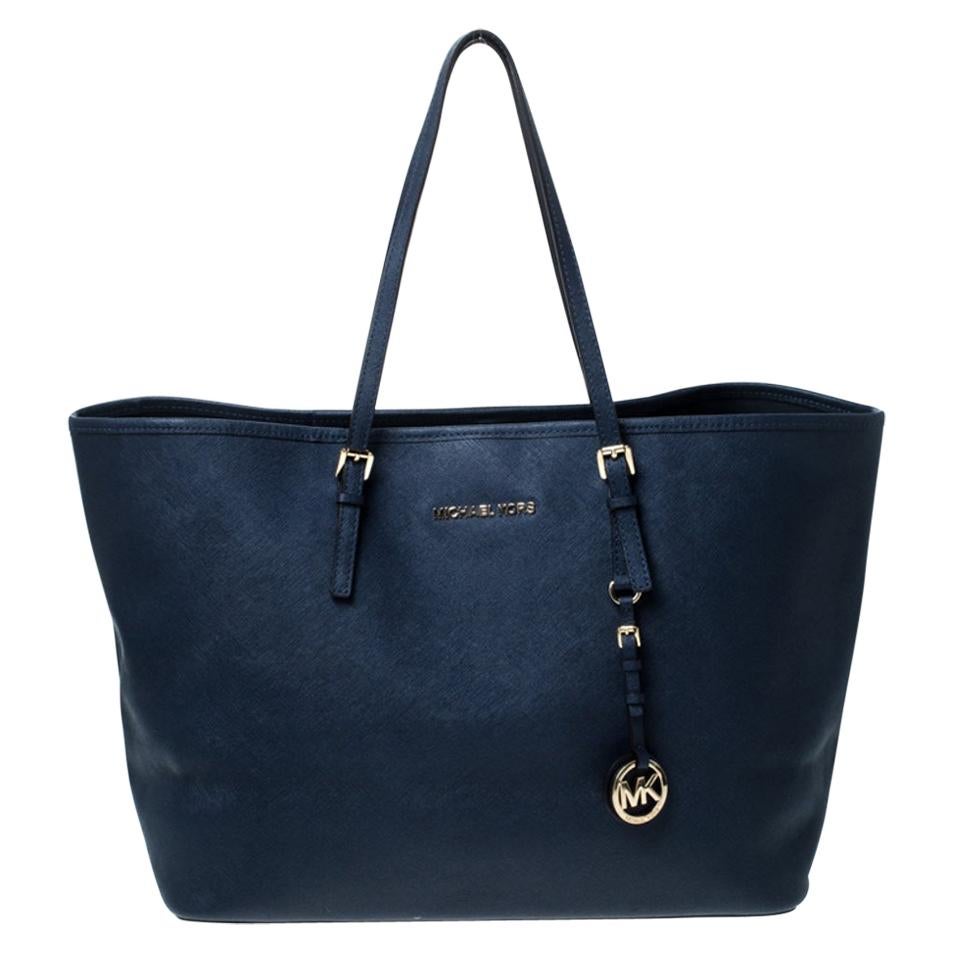 michael kors navy blue tote