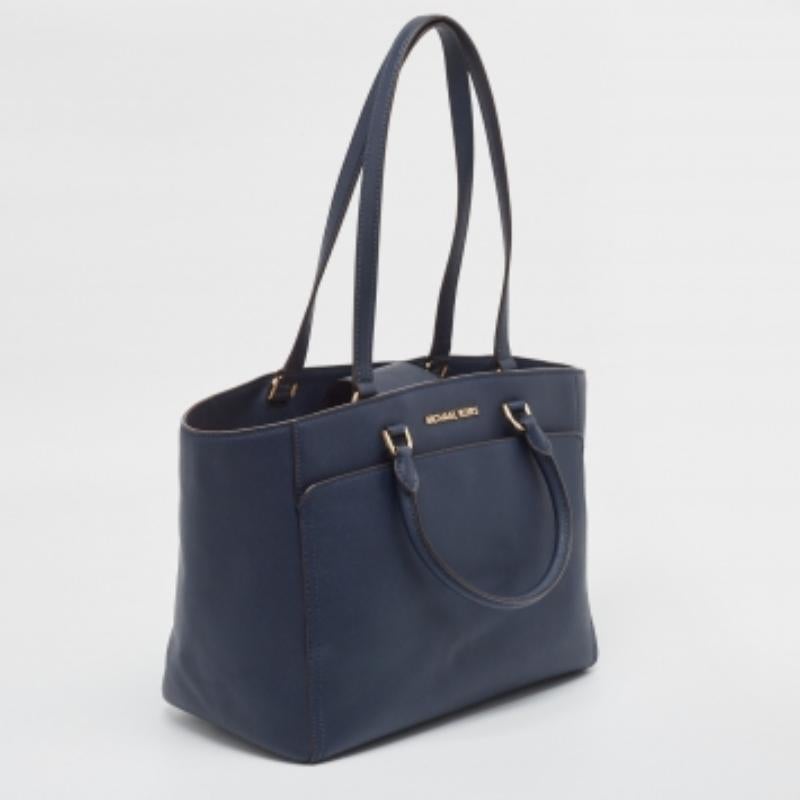 Michael Kors Marineblaue große Emmy-Tasche aus Leder (Schwarz) im Angebot