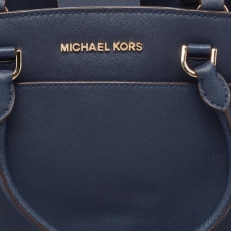 Michael Kors Marineblaue große Emmy-Tasche aus Leder im Angebot 1