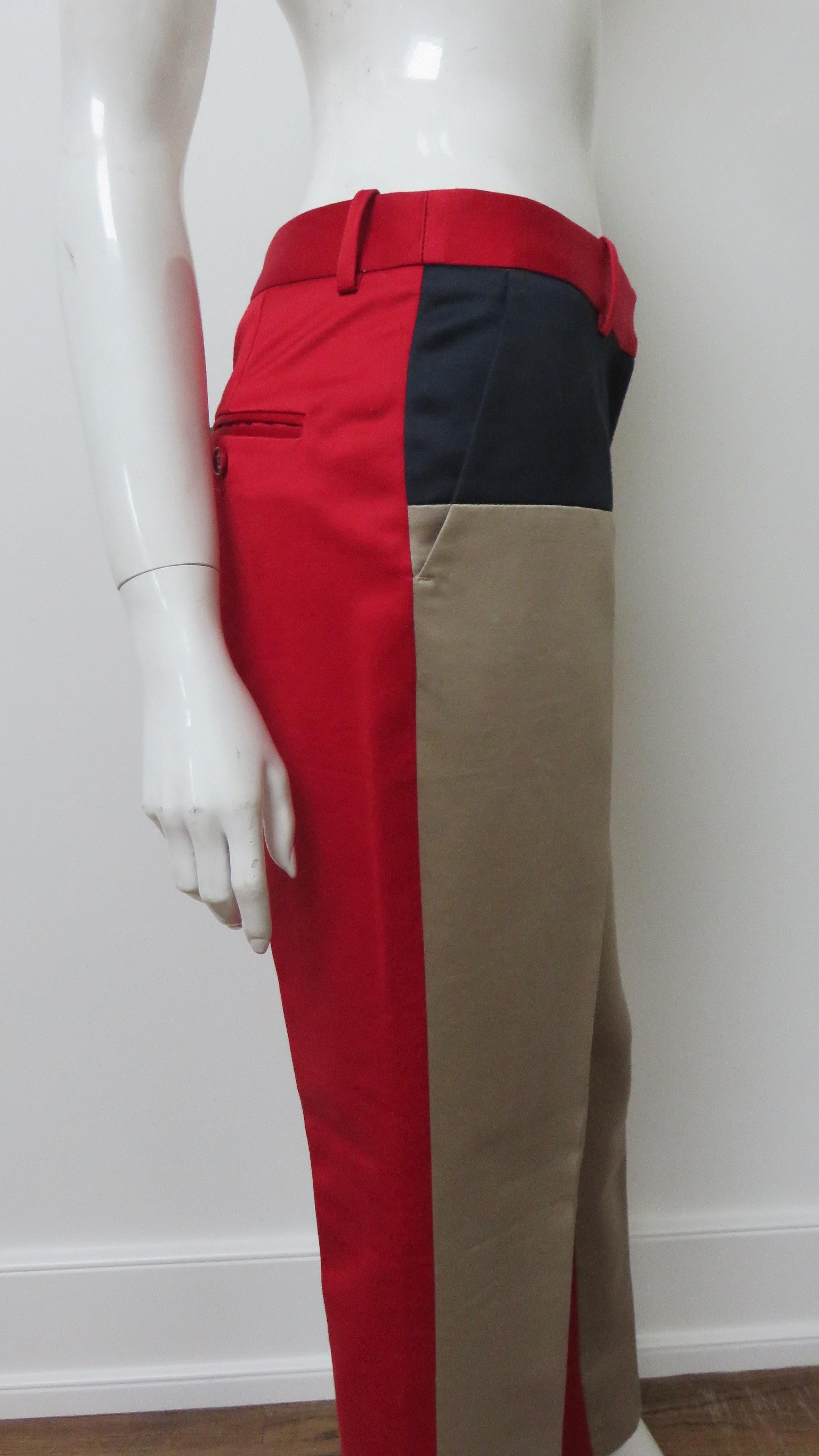 Michael Kors New Color Block Pants In Excellent Condition For Sale In Water Mill, NY