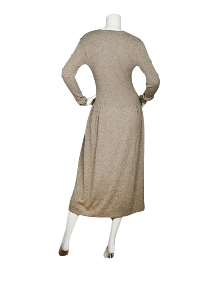 Michael Kors NWT Tan/Taupe Long Sleeve Knit Sweater Midi Dress Sz S For ...