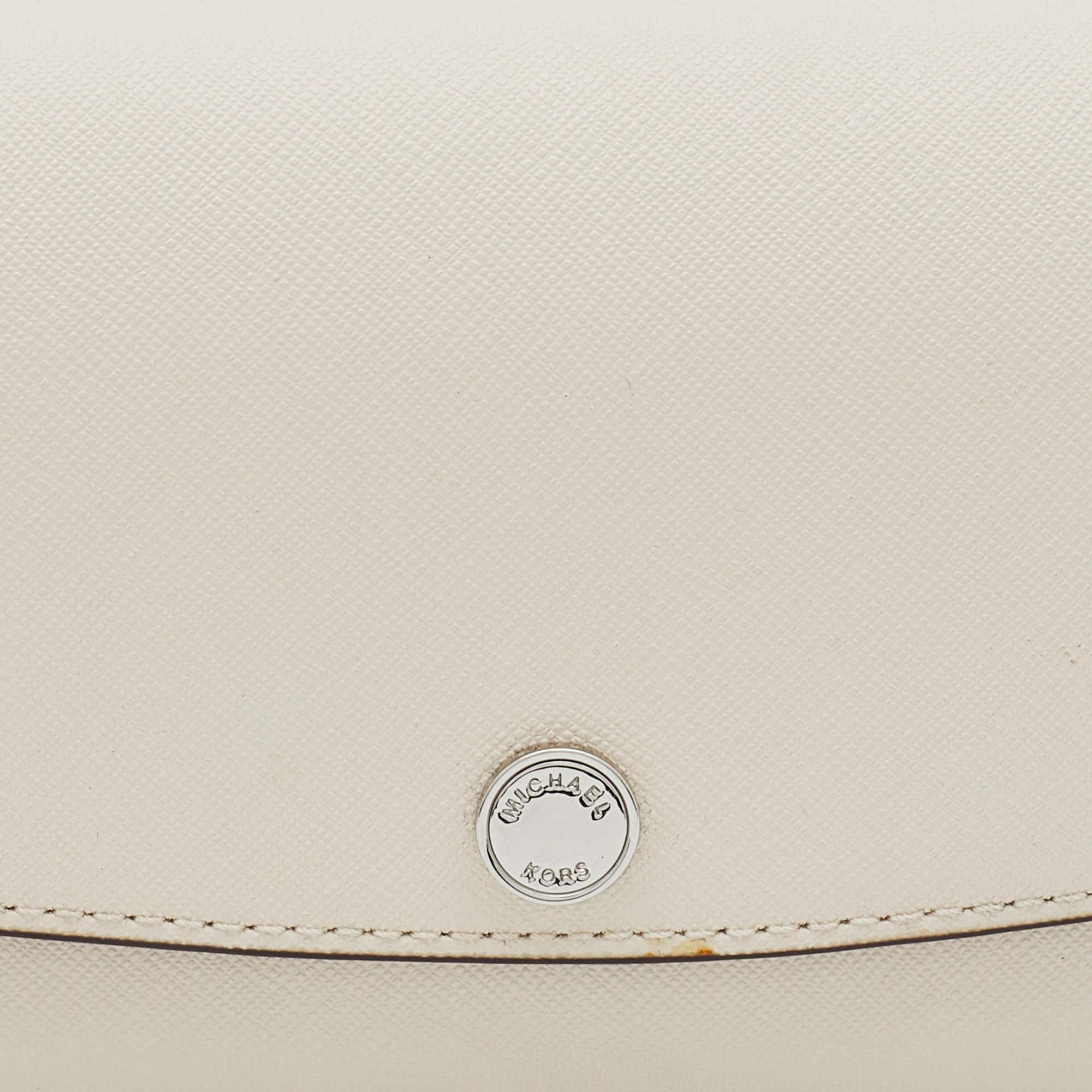 Michael Kors - Portefeuille continental à rabat en cuir blanc cassé Pour femmes en vente