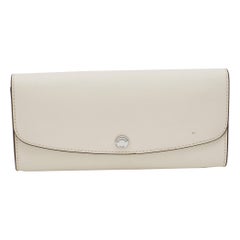Michael Kors Off White Leather Flap Continental Wallet