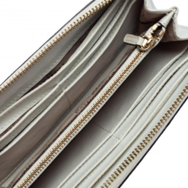 Michael Kors Off-White Leder Zip Continental Brieftasche 3