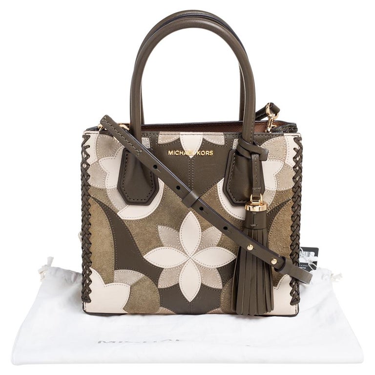 Michael Kors Olive Green Leather and Suede Mini Mercer Tote For Sale at  1stDibs